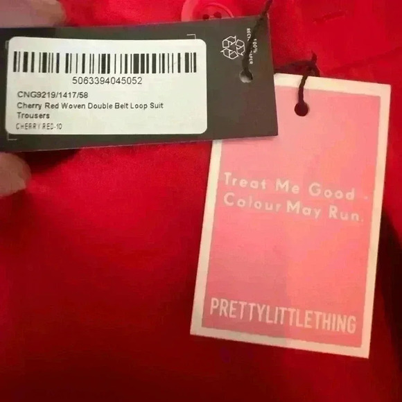 Pretty little thing Cherry Red Woven Double Belt Loop Suit
Trousers - Size 4 & 6 - Picture 4 of 6